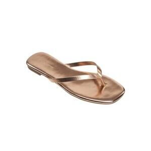 FRENCH CONNECTION Womens Gold Morgan Round Toe Slip On Flip Flop Sandal 6 M